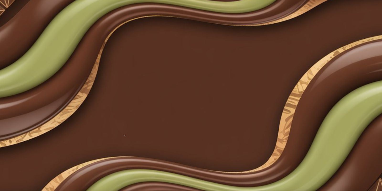 Website-Banner mit abstraktem Hintergrund in den Farben der Dubai-Schokolade (Braun & Grün)